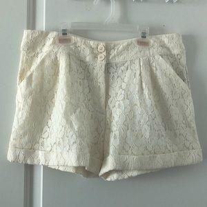 White Lace Shorts